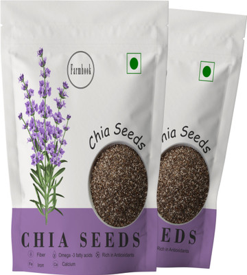 Farmhook Organic Chia Seeds - Nutritious Seeds, Rich in Calcium, Fibre & Protein 200g X 2 Chia Seeds(2 x 200 g)
