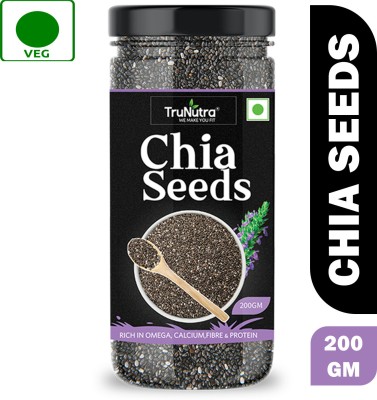 TruNutra Raw Unroasted Chia Seeds with Omega 3 and Zinc for health benefits Chia Seeds(200 g)