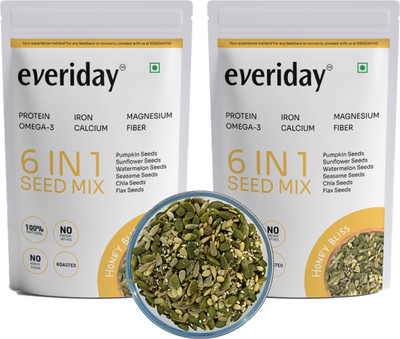 Everiday Honey Bliss 6-in-1 Seed Mix | High in Protein, Fibre, Omega-3 & Antioxidants Mixed Seeds(2 x 250 g)