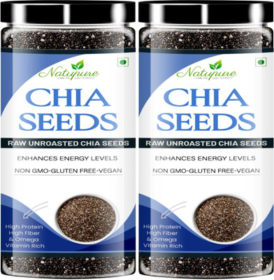 Natupure Raw Chia Seeds, High in Protein and Helps In Weight Loss Management Chia Seeds(2 x 200 g)