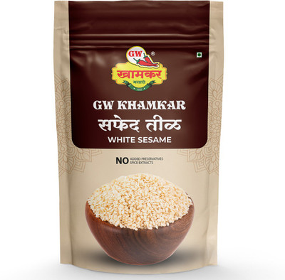 GW Khamkar Safed Til/ White Seasame Seeds/ Safed Tal,Fresh And Mild Taste, 1 Kg, Pack of 1 White Til(1 kg)