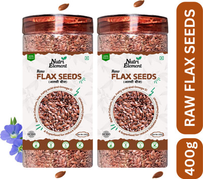 Nutri element Raw Flax Seeds ( अलसी बीज ) for weight Loss | Loaded with Omega-3 & Fibre, Brown Flax Seeds(2 x 200 g)