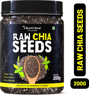 NeutriOne Raw Chia Seeds for Weight Loss with Omega 3 ,Zinc and Fiber,Calcium Rich/Protein Chia Seeds(200 g)