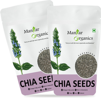 ManHar Organics Raw Chia Seeds For Eating with Omega 3 | For Weight Loss | Rich in Antioxidants Chia Seeds(2 x 1 kg)