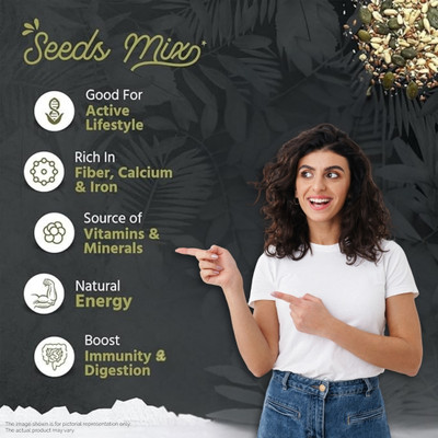 Navkesh Navkesh Natural Raw Mix Seeds Basil Seeds, Chia Seeds, Sunflower Seeds, Pumpkin Seeds(250 g)