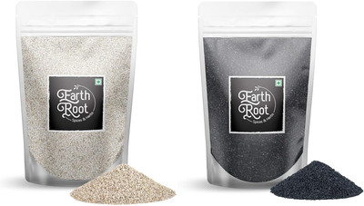EARTHROOT Natural White Sesame Seed(White Til) & Black Sesame Seed(kala Til)| Sesame Seeds(2 x 200 g)