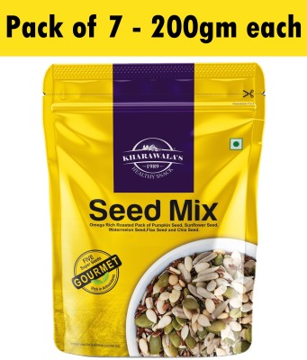 KHARAWALA'S Seed Mix FIVE Super Seeds Pack of 7 (200gms each) Mixed Seeds(1.4 kg, Pack of 7)