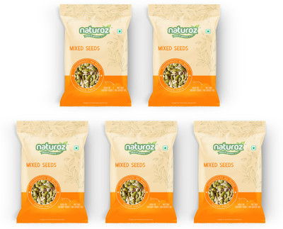 Naturoz Seeds Mix Combo for Eating, 500g (100g x 5) Pumpkin Seeds, Watermelon Seeds, Chia Seeds, Brown Flax Seeds, Muskmelon Seeds, Sunflower Seeds(5 x 100 g)