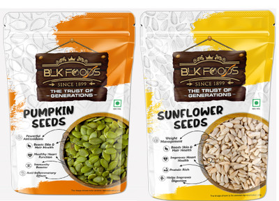 BLK FOODS Combo For Eating Pumpkin Seeds, Sunflower Seeds(2 x 250 g)