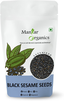 ManHar Organics Natural Black Sesame Seeds | Raw Sesame/til for Healthy Hair/Skin | (Pack of 1) Sesame Seeds(500 g)