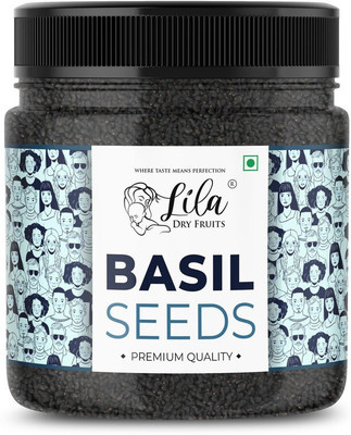 lila dry fruits Premium Raw Unroasted Basil Seeds 100gms Jar Pack | Sabza Beej| Tukmaria Beej Basil Seeds(100 g)