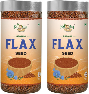 KALAASHA ORGANICS Brown Flax Seeds | Flax Seeds for Hair Growth | Raw Seeds for Eating Brown Flax Seeds(2 x 300 g)