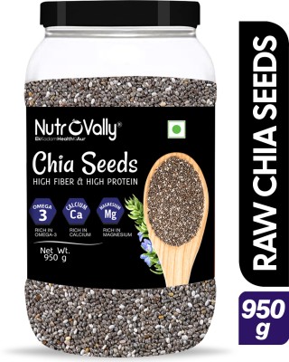 NutroVally Raw Chia Seeds for Weight Loss with Omega 3 , Calcium and Zinc, Fiber Rich Seeds Chia Seeds(950 g)
