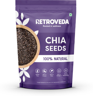 Retroveda Chia Seeds - Raw Seeds for Eating | Non GMO | Seeds for Weight Management | Chia Seeds(100 g)