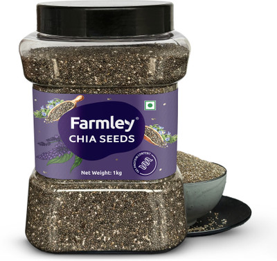 Farmley Premium Natural Chia Seeds Jar 1 kg | Edible Chia Seeds | Rich in Protein Chia Seeds(1 kg)