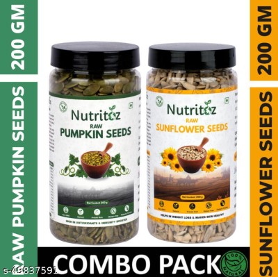 Nutritoz Raw Sunflower and Pumpkin Seeds -Combo Pack Seeds for Weight Loss Pumpkin Seeds, Sunflower Seeds(400 g, Pack of 2)