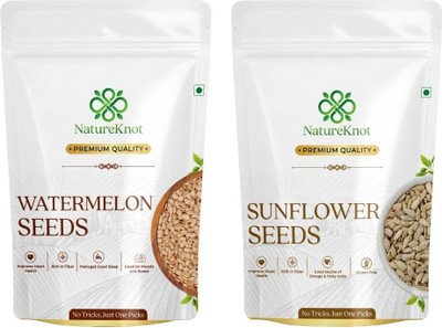 Natureknot Watermelon Seeds & Sunflower Seeds Combo Pack | Rich in Protein | Watermelon Seeds, Sunflower Seeds(2 x 100 g)