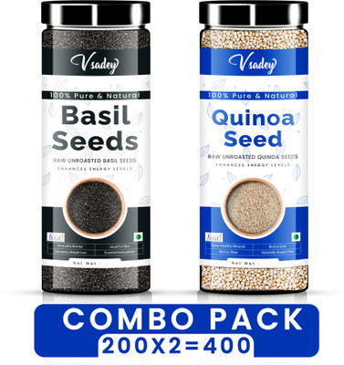 vsadey Vsadey Basil Seeds & Quinoa Seeds 200X2 - Combo Pack Basil Seeds, Quinoa Seeds(2 x 200 g)