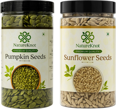 Natureknot Pumpkin Seeds & Sunflower Seeds Combo Pack 800g | Pumpkin Seeds, Sunflower Seeds(2 x 400 g)