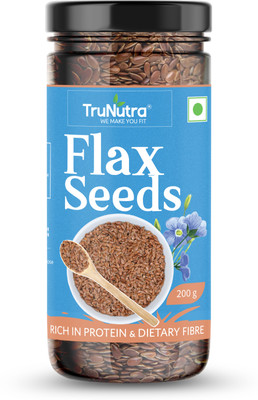 TruNutra Raw Flax seeds Rich in Omega 3 with Zinc and Protein for healthy life health supplements for weight management Brown Flax Seeds(200 g)