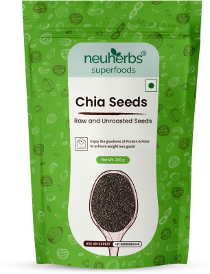 Neuherbs Raw Unroasted Chia Seeds with Fiber for Weight loss Management Chia Seeds(200 g)