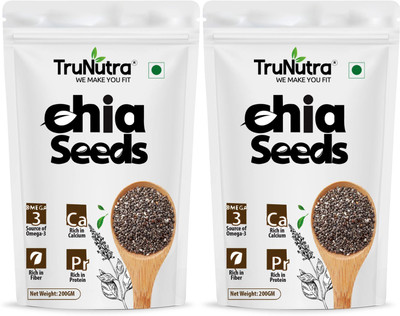 TruNutra Chia seeds For Weight Loss, Full of Antioxidant, Omega-3 & Calcium Rich Chia Chia Seeds(2 x 200 g)