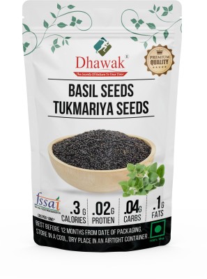 Dhawak Raw Basil Seeds Tukmariya Sabja Falooda Seeds Natural Basil Seed for Weight Loss Basil Seeds(250 g)