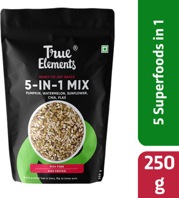 True Elements 5 in 1 Super Seeds Mix - Rich in Protein & Fibre Superfood | Healthy Snacks Mixed Seeds(0.25 kg)