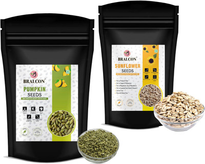 BRALCON Raw Sunflower Seeds and Pumpkin Seeds Combo 100g Each Pack| Seeds For Eating | Mixed Seeds(2 x 100 g)