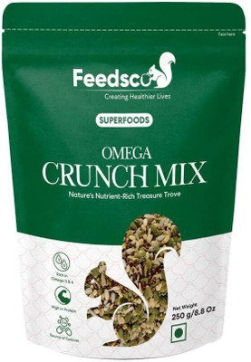Feedsco Omega Crunch Mix Seeds- Rich in Iron and Calcium Healthy Snack Mixed Seeds(250 g)