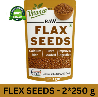 Vitanza Flex Seeds for Eating | High in Protein and Fibers Brown Flax Seeds(2 x 250 g)