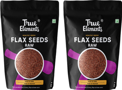 True Elements Raw Flax Seeds, Vitamins, Healthy edible alsi Seeds for Weight loss, Fibre rich Brown Flax Seeds(2 x 250 g)