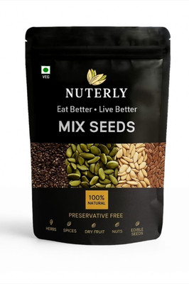 NUTERLY Sunflower, Pumpkin, Chia & Flax | High Protein, Omega-3 & Fiber Mixed Seeds(400 g)