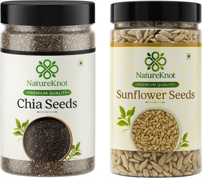 Natureknot Chia Seeds & Sunflower Seeds Combo Pack 800g | Chia Seeds, Sunflower Seeds(2 x 400 g)