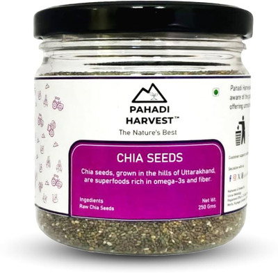 PAHADI HARVEST Raw Chia Seeds from Uttarakhand I Sabja/Tukmaria Seeds I Seeds to Aid Digestion Chia Seeds(250 g)