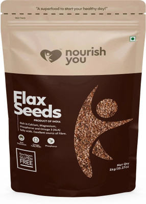 Nourish You Flax Seeds | Rich in Omega 3, Calcium and Fatty Acid - 1 KG Brown Flax Seeds(1000 g)