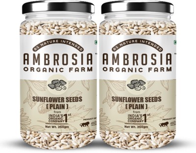 Ambrosia Organic Farm Sunflower seeds Raw Seeds for Eating | Healthy Snacks | Sunflower Seeds(500 g, Pack of 2)