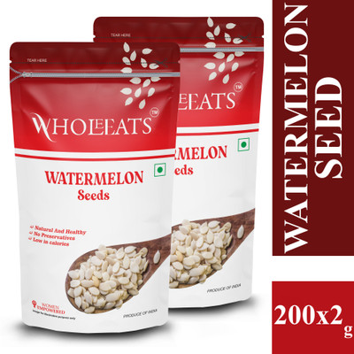 wholeeats Watermelon Seeds | raw seeds | Magaj seeds rich in Protein and for Weight Loss Watermelon Seeds(400 g, Pack of 2)