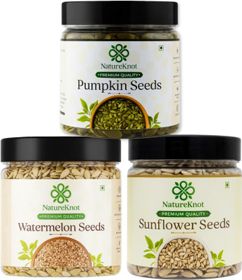 Natureknot 3-in-1 Super Seeds Combo for Immunity, Energy & Digestion Pumpkin Seeds, Watermelon Seeds, Sunflower Seeds(3 x 200 g)