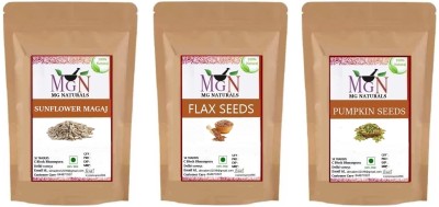 MG Naturals SUNFLOWER , BROWN FLAX & PUMPKIN SEEDS ( 100 GM EACH ) Sunflower Seeds, Brown Flax Seeds, Pumpkin Seeds(300 g, Pack of 3)