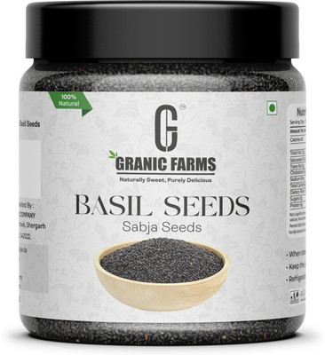 GRANIC FARMS Raw Basil Seeds for weight loss| Sabja Seed, Takmuria Seeds | Basil Seeds(250 g)