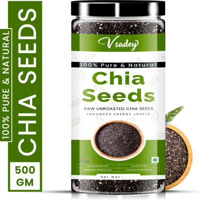 vsadey Chia Seeds (Raw Unroasted) For Weight Loss 500 Gm ( Pack of 1) Chia Seeds(500 g)