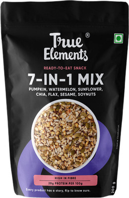 True Elements 7 in 1 Super Seeds and Nut Mix for weight loss, Ready To Eat Healthy snacks Mixed Seeds(200 g)