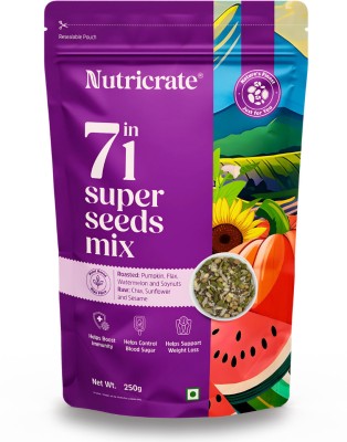 nutricrate 7 in 1 Super Mixed Seeds for Eating, Roasted, Protein Rich & for weight loss. Mixed Seeds(250 g)