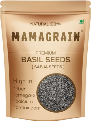 MAMAGRAIN Premium Basil Seeds 250gm - Sabja Seeds for Weight Loss | Tulsi Seeds | Natural Basil Seeds(250 g)