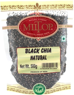 MilTop Unroasted Black Chia Seeds Natural, 500g Chia Seeds(500 g)