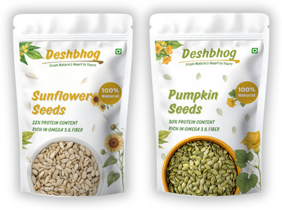 Deshbhog Deshbhog Sunflower & Pumpkin Seeds Combo (Pack of 2) | Protein and Fiber Rich Sunflower Seeds, Pumpkin Seeds(2 x 250 g)
