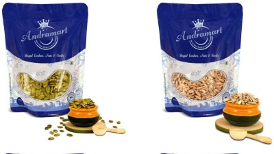 ANDRAMART Natural solitaire Raw Pumpkin and Sunflower mixed combo seeds Mixed Seeds(500 g, Pack of 2)