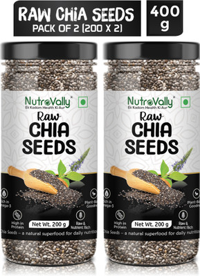 NutroVally for Weight Loss with Omega 3 , Zinc and Fiber, Calcium Rich Chia Seeds(2 x 200 g)