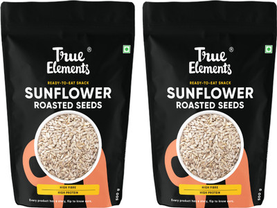 True Elements Roasted Sunflower Seeds, Healthy Edible Seeds | Protein & Fibre Rich Sunflower Seeds(2 x 125 g)